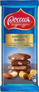 Шоколад Россия - щедрая душа Молочный Миндаль Вафля 82г