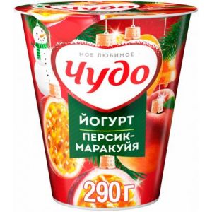 Йогурт Чудо вязкий персик-маракуйя 2% 290г