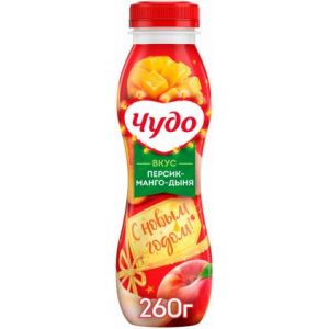 Йогурт питьевой Чудо дыня манго персик 1.9% 260г