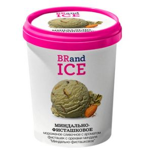 Мороженое BRAND ICE Волшебные леденцы; Миндально-фисташковое; Сливки с печеньем 9-18%, 600 г