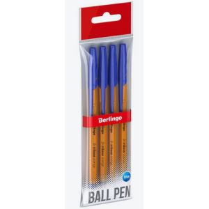 Ручка BERLINGO Tribase Orange шариковая, 4 шт.
