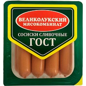 Сосиски Великолукский мясокомбинат Сливочные ГОСТ 330 г