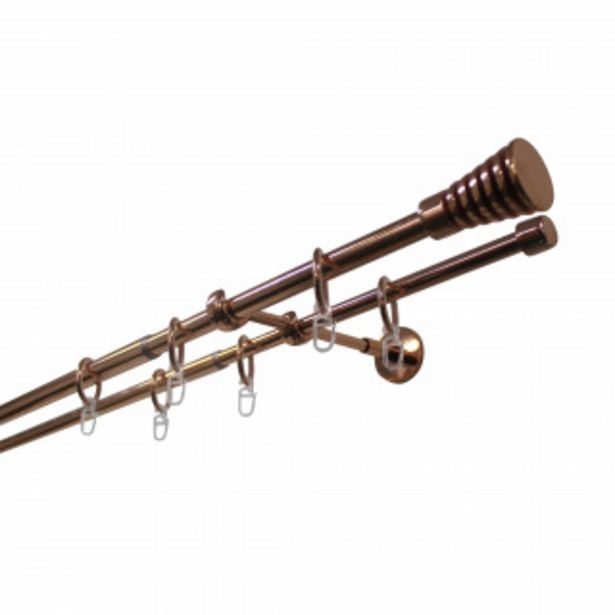 Карниз для штор двухрядный раздвижной KRGZ1909, медь, 160–300 см