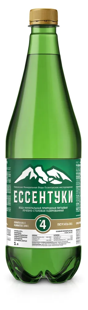 Вода минеральная Ессентуки №4 газированная, 1 л