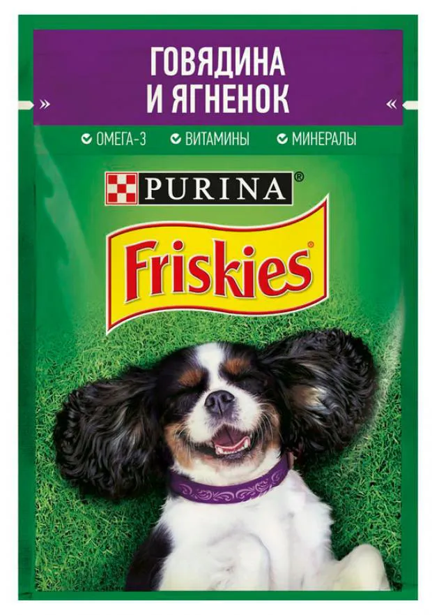 Корм для собак Friskies кусочки с говядиной и ягненком в подливе, 85 г