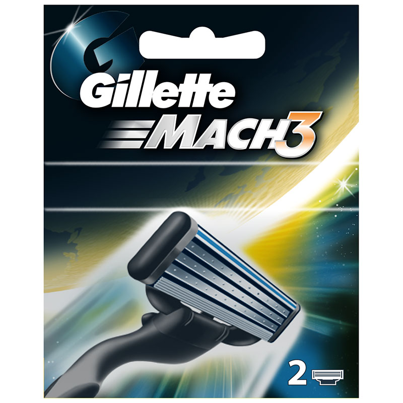 Кассета для станка Gillette Mach 3, 2 шт