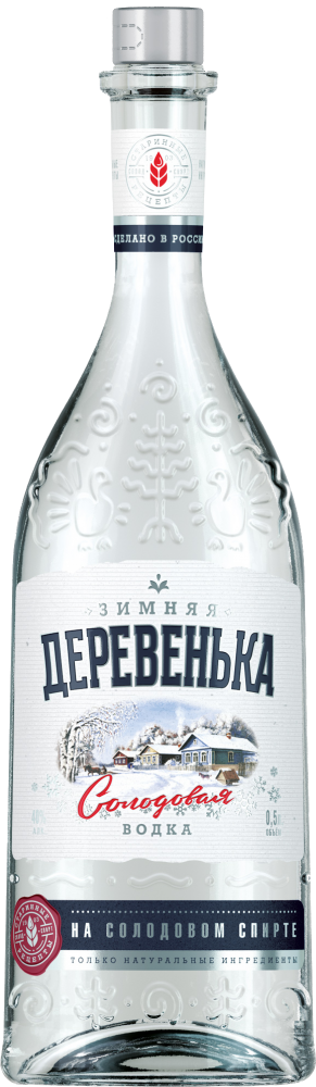 Водка Зимняя Деревенька солодовом спирте 0,5л